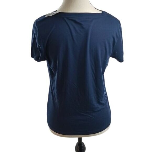 MLB Womens Size S Atlanta Braves T Shirt Navy Blue Short Sleeve Graphic Tee - Picture 5 of 7
